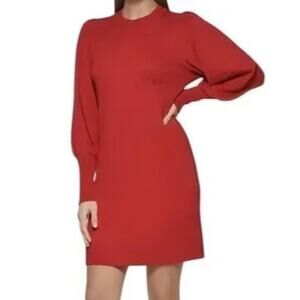 Vince Camuto Balloon Sleeve Sweater Dress Spice S NWT
